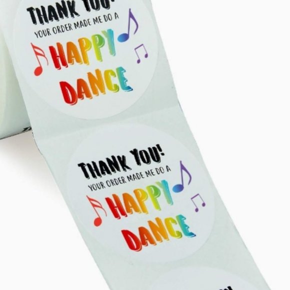 50 THANK YOU Happy Dance Stickers 2" - Picture 4 of 5